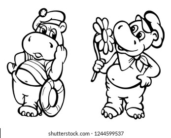 Mr and Mrs hippo on date.