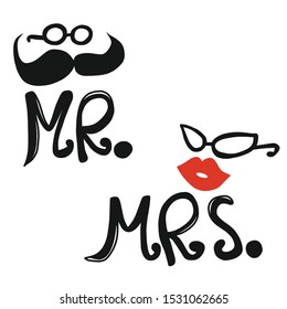 Mr. and Mrs. icon vector illustration