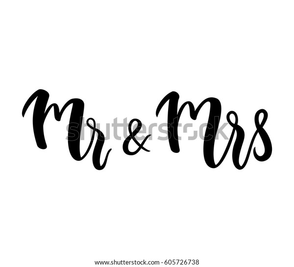 Mr Mrs Mr Mrs Lettering Design Stock Vector (royalty Free) 605726738