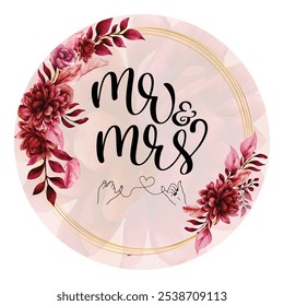 Fonte de motivação do modelo vetorial de letras do Sr. e da Sra. Sr. e Sra. Cupcake topper, bolo topper. Sr. e Sra. casamento lettering bolo vetor superior, férias caligrafia redemoinhos. casamento, noivado amor