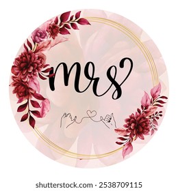 Mr and Mrs lettering vector template motivation font. Mr and Mrs cupcake topper, cake topper. Mr and Mrs wedding lettering cake topper vector, holiday calligraphy swirls. wedding, love engagement