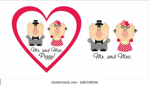 Mr. and Mrs. Piggy, wifa and husband