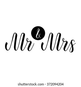 Mr And Mrs Sign. Mister And Missis. Hand-lettering. Wedding Sign. Traditional Wedding Words