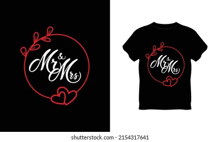 Mr. and Mrs. typography t shirt design