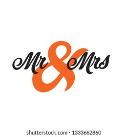 Mr and Mrs Typography Template Design Elements