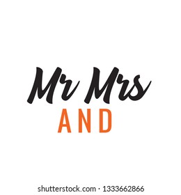 Mr and Mrs Typography Template Design Elements