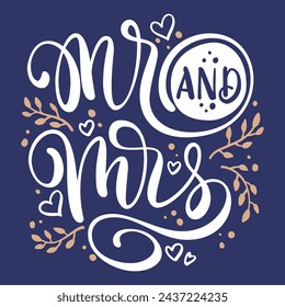 Mr and mrs typography vector illustration