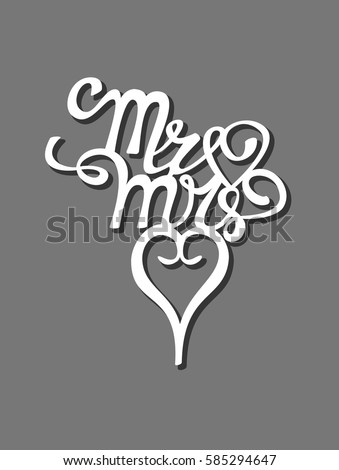 Mr Mrs Wedding Cake Topper Vector Stock Vector Royalty Free