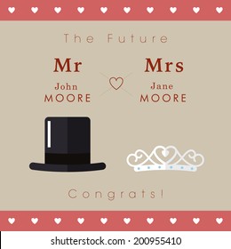 Mr and Mrs wedding card