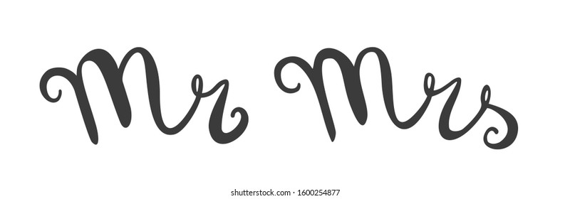 Mr and Mrs Wedding Lettering - Bride and Groom Typography