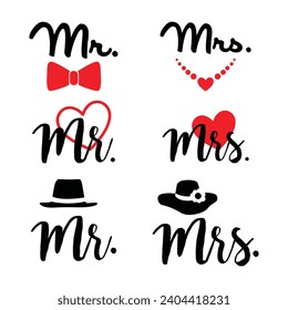 mr and mrs wedding symbol icon