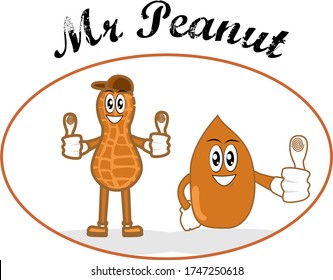 Mr Peanut Character Vector Editable 