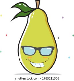 Mr. Pear's face looks arrogant with his sunglasses.