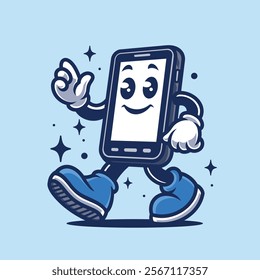 Mr Phone Retro Vintage Mascot Character Logo