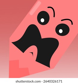 Mr. Pink Pencil, cartoon, vector