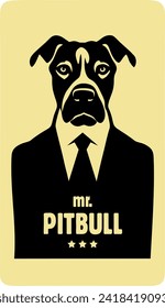 mr. Pitbull logo vector illustration