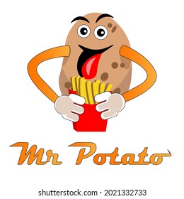 Mr Potato food french fries design vector