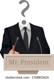 mr. president behind the podium man in a suit vector