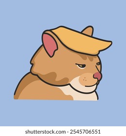 Mr. President Cat Meme Sticker T-shirt Vector Cute Illustration