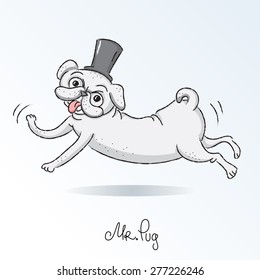 Mr. Pug in hat