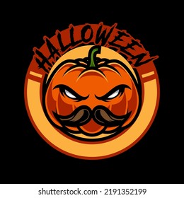 MR PUMPKINS HEAD HALLOWEEN BADGE