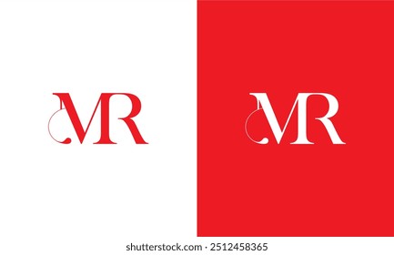 MR red logo design, Vector template.