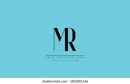 MR RM abstract vector logo monogram template