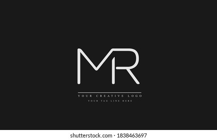 MR RM abstract vector logo monogram template