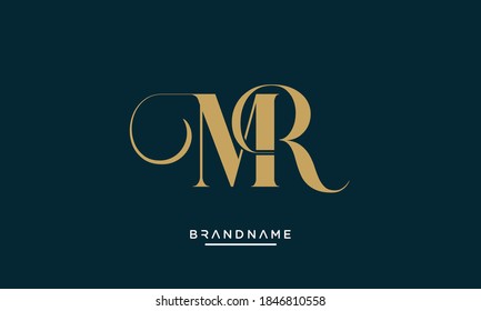 MR, RM Alphabet Initial Letters Logo Emblem Monogram