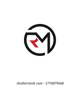 Diseño de letras MR o RM con colores y fondos diferentes