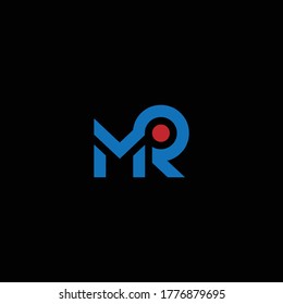 MR or RM letter designs with different colors and backgrounds