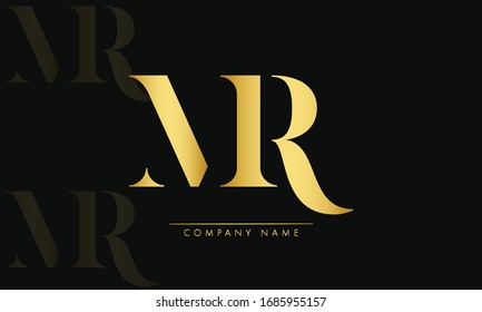 MR RM Letter Logo Design Template Vector
