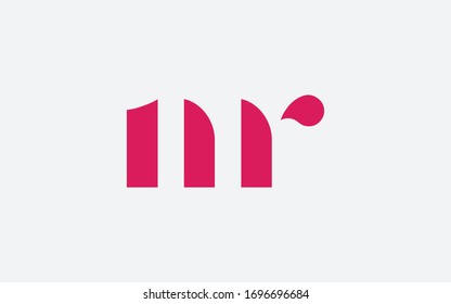 mr oder rm und m oder r Buchstabendesign, Vorlage für die Vektorillustration 