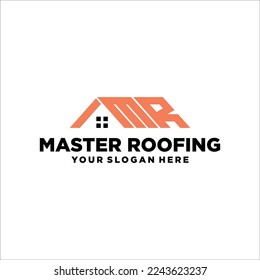 MR with Roofing Real Estate vector logo design template. House abstract concept icon.