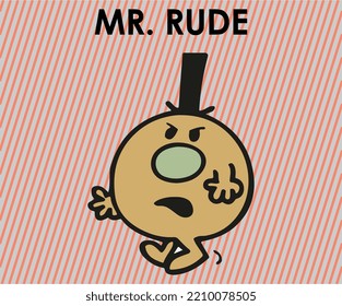 MR RUDE SMILING t shirt graphic design vector illustration \
