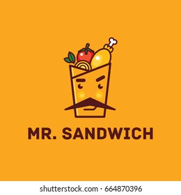 Mr. Sandwich. Logo template.