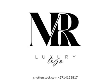 MR Serif Letter Monogramm Typografie Logo für elegante Premium-Branding-Identität