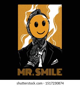 Mr Smile Neon Series Illustration