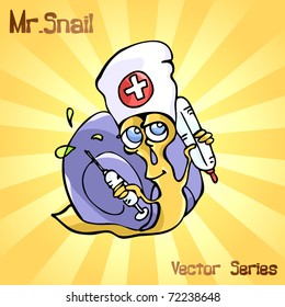 Mr. Snail with medicine