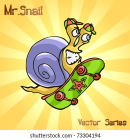 Mr. Snail with Skateboard
