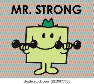 MR STRONGE BOX SHAPE t shirt graphic design vector illustration \
