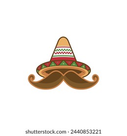 Mr taco sombrero hat mustache logo icon Mexican Food Taco Logo Stock Vector