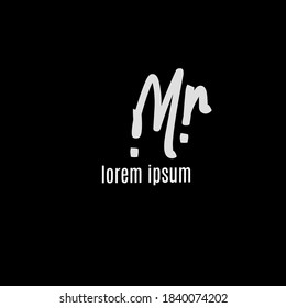 mr tagline vector de escritura manual inicial