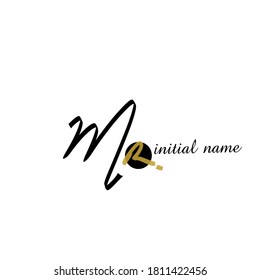 Mr tagline initial letter logo vector template sign symbol icon