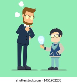 Mr. teacher scolded his student vector illustration 