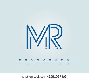 MR Technology Letter Logo Template. This tech letter logo is a graphic mark that uses letters to represent a technology company.