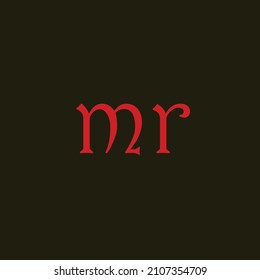 MR Text Simple Logo Design Where I use Red color in Shape , I use Black Color in Background 