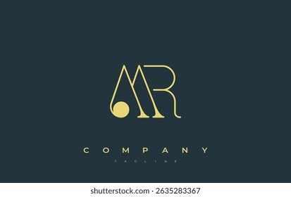 MR Typography Logo Design. Stylish monogram design depiction featuring the letters M and R combined in an artistic signature style, delivering a unique and creative visual representation.