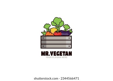 mr vegetan vegetable vector template logo design
