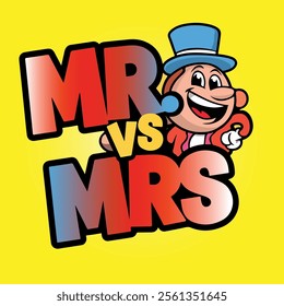 mr vs mrs logo with yellow background , mr vs mrs logo